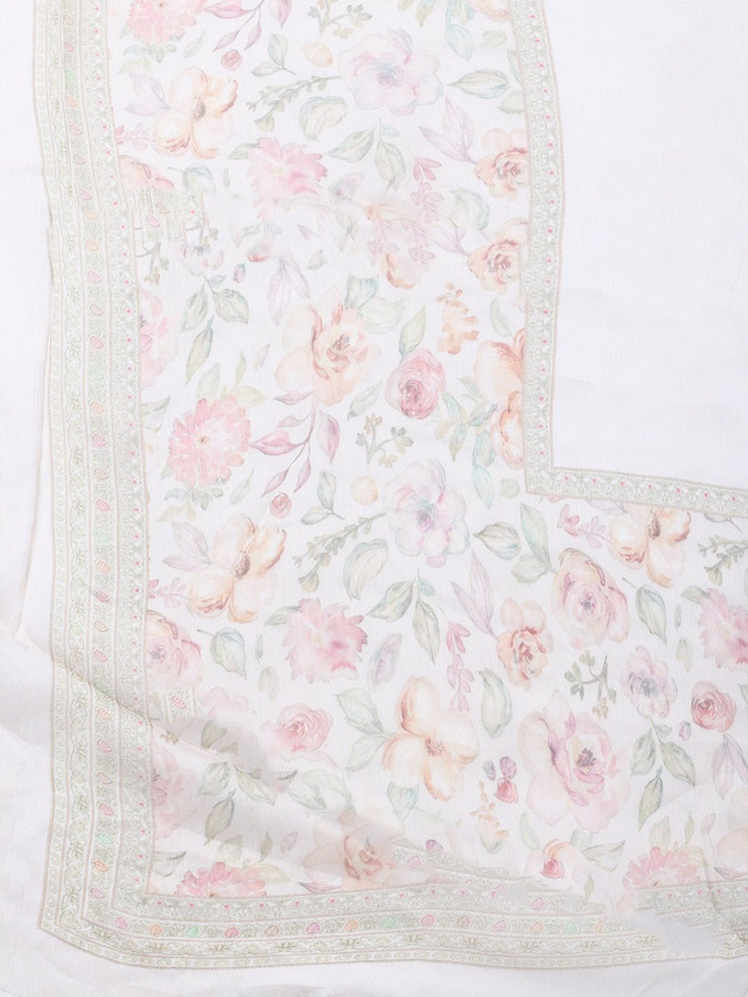 Embroidered Cotton Blend Unstitched Suit With Pant &amp; Dupatta