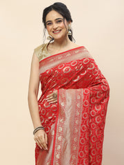 Zari Jaal Woven Crepe Saree