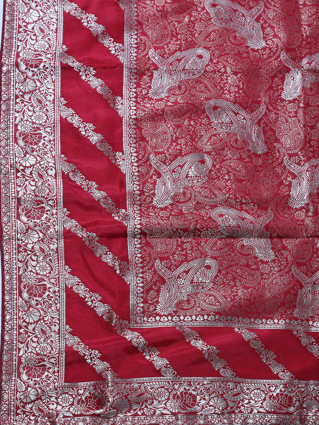 Woven Design Chanderi Unstitched Suit With Pant &amp; Dupatta