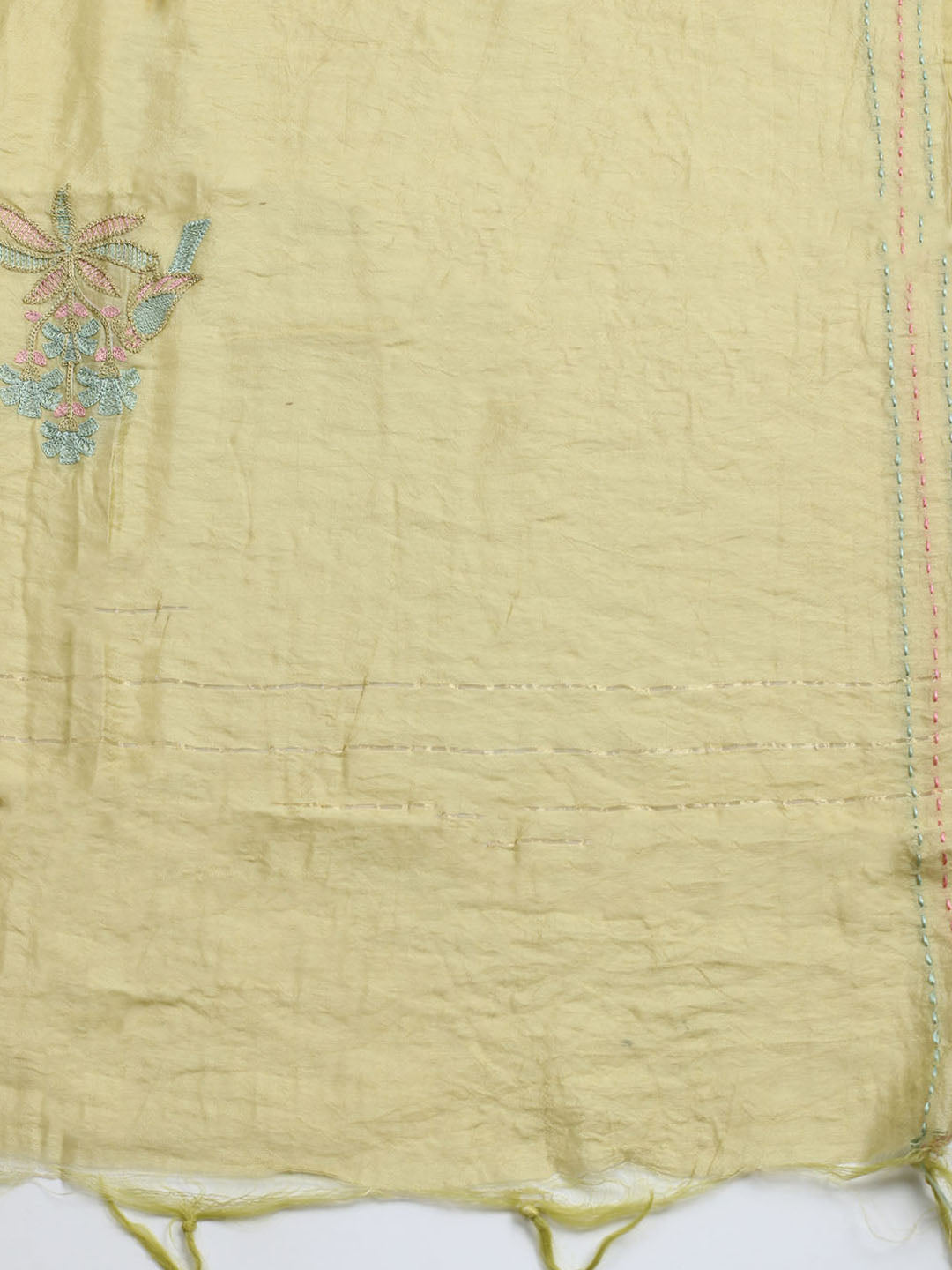 Embroidered Cotton Unstitched Suit With Dupatta