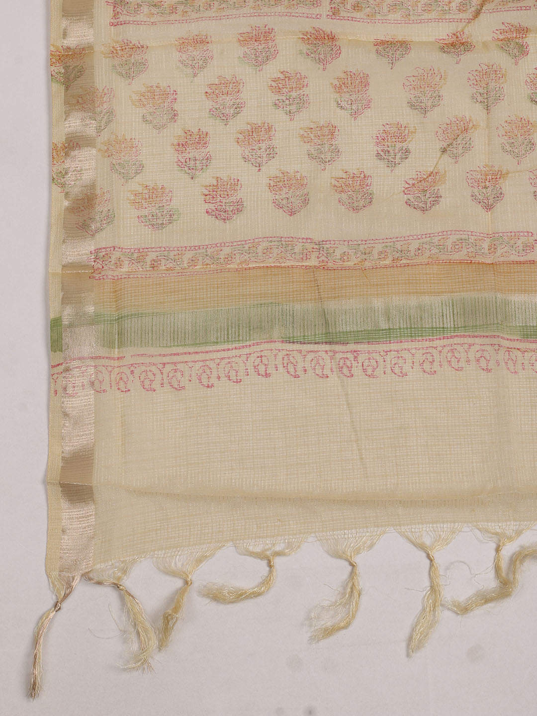 Printed Cotton Unstitched Suits Printed Suit With Pant &amp; Dupatta