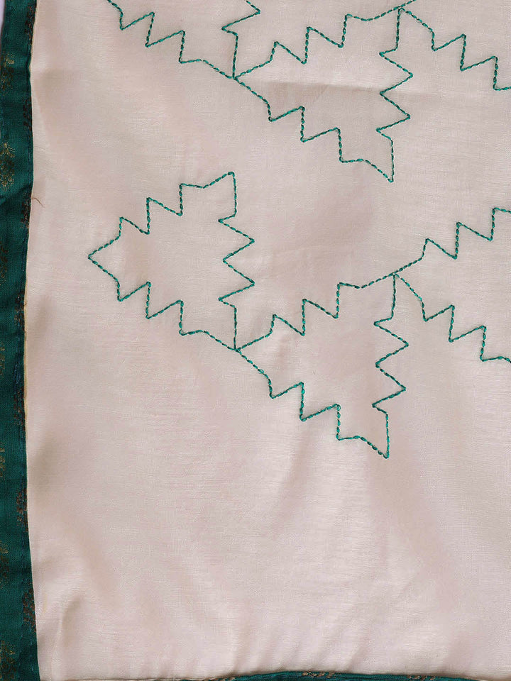 Neck Embroidered Cotton Blend Unstitched Suit With Dupatta