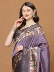 Digital Printed Satin Woven Saree