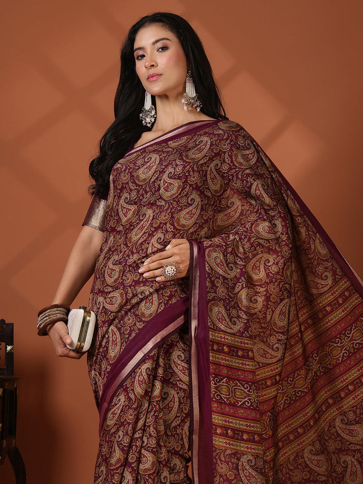 Digital Printed Art Silk Saree