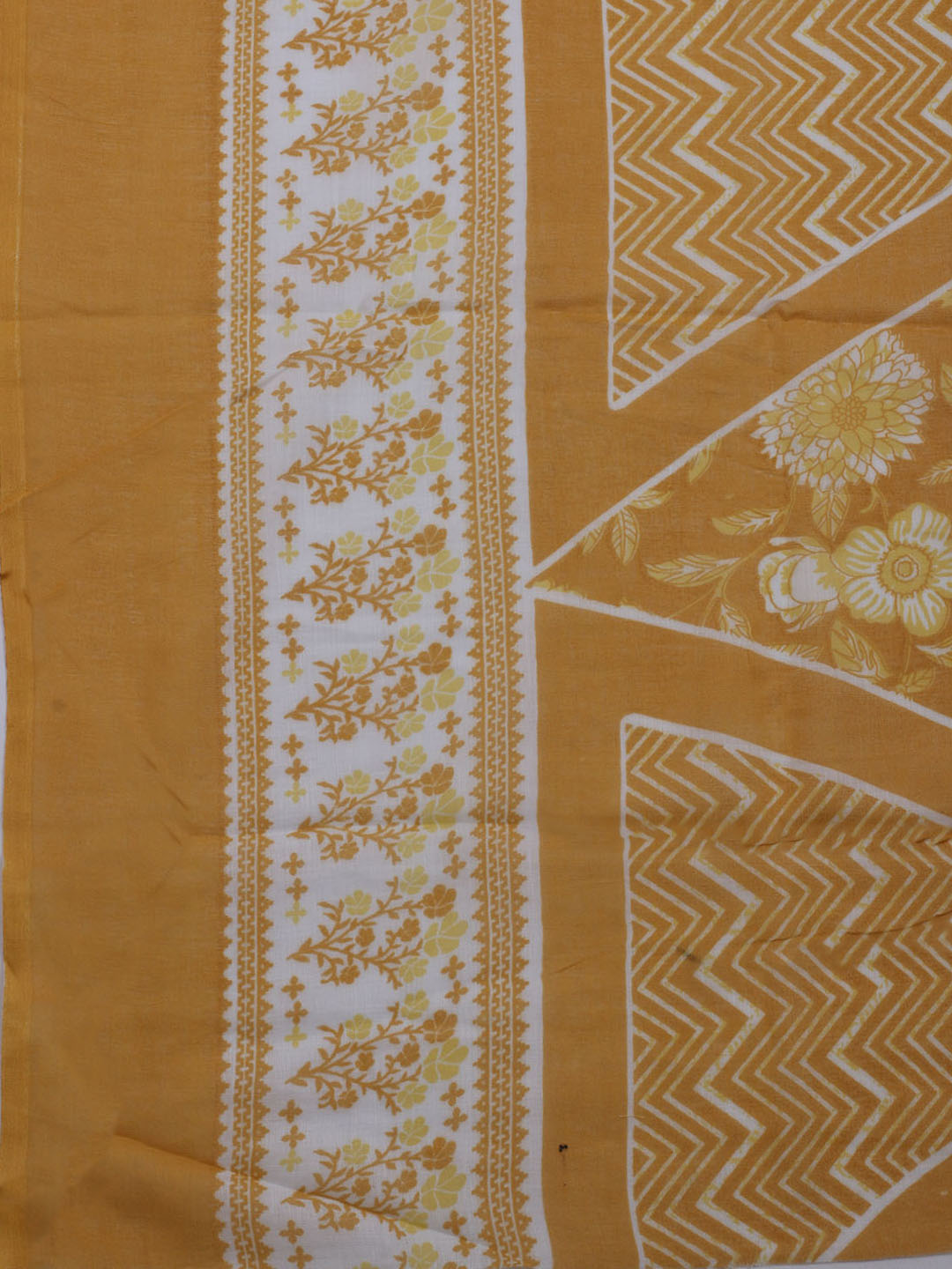 Printed Cotton Blend Unstitched Suit With Dupatta