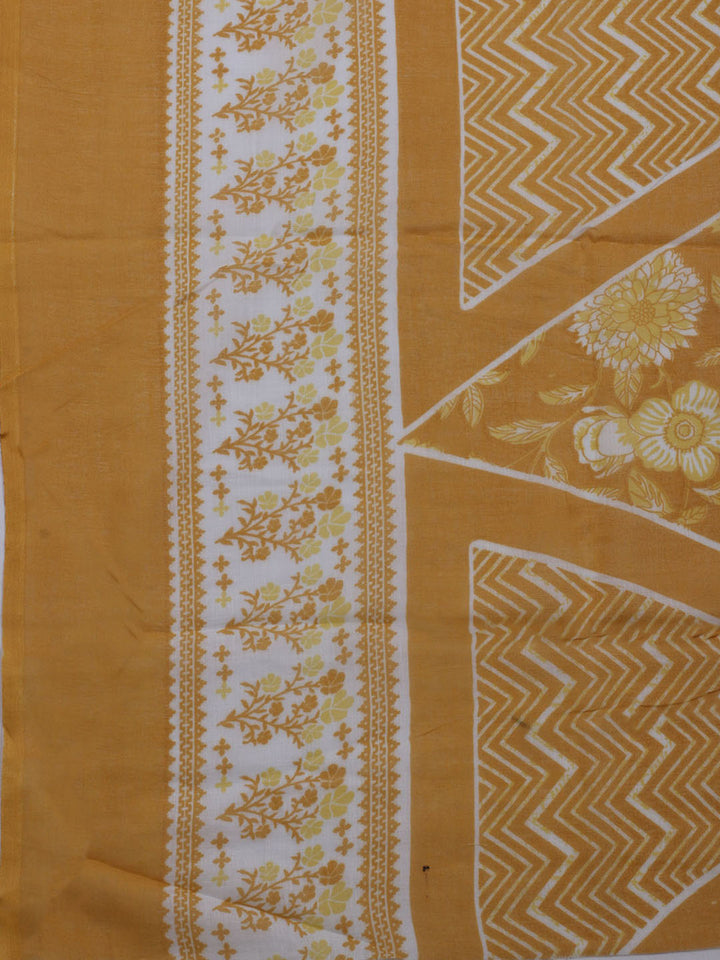 Printed Cotton Blend Unstitched Suit With Dupatta