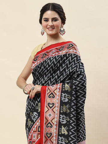 Leheriya Pattern Woven Handloom Saree