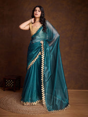 Stone Embroidery Tissue Saree