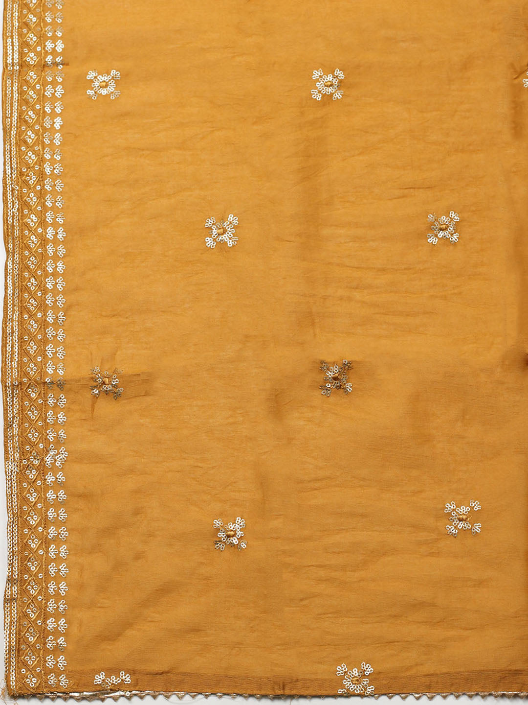 Embroidered Cotton Unstitched Suit With Pant &amp; Dupatta