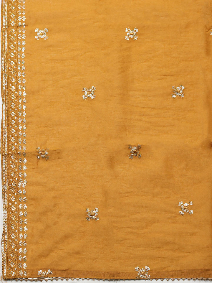 Embroidered Cotton Unstitched Suit With Pant &amp; Dupatta