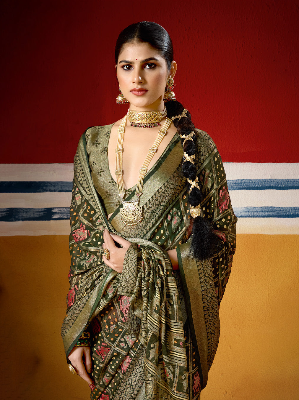 Abstract Print Georgette Saree
