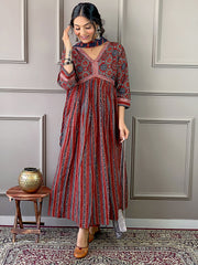 Printed Cotton Blend Kurta With Pant & Dupatta