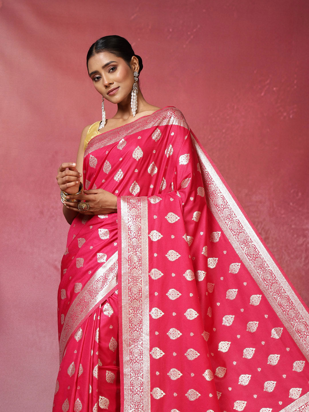 Zari Border Woven Art Silk Saree