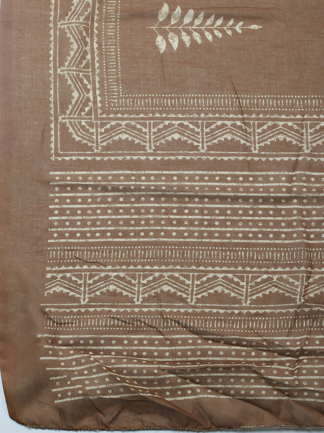 Printed Cotton Blend Unstitched Suit With Pant &amp; Dupatta