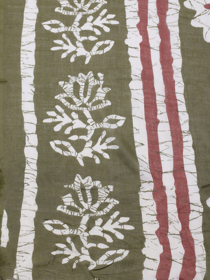 Printed Cotton Blend Unstitched Suit With Dupatta