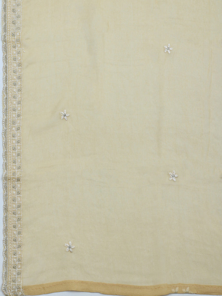 Embroidered Organza Unstitched Suit With Dupatta