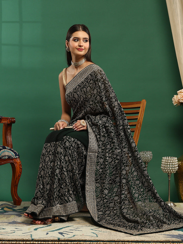 Embroidered Georgette Saree