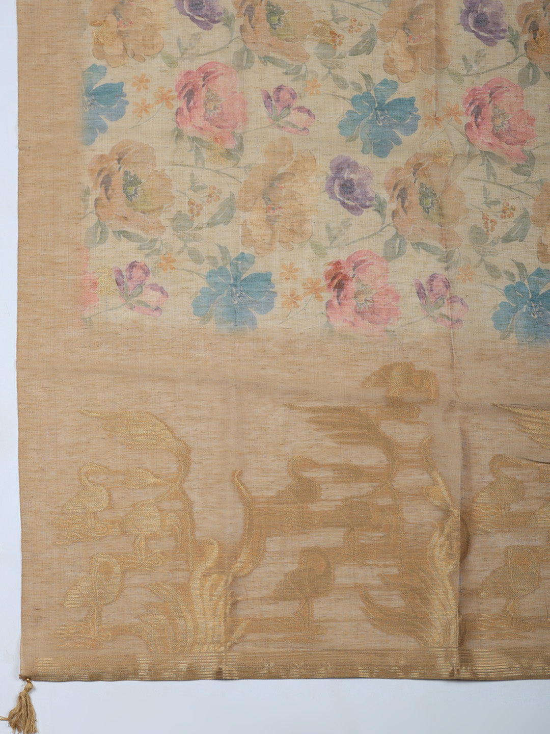 Woven Design Chanderi Unstitched Suit With Pant &amp; Dupatta