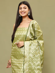 Woven Chanderi Unstitched Suit With Dupatta