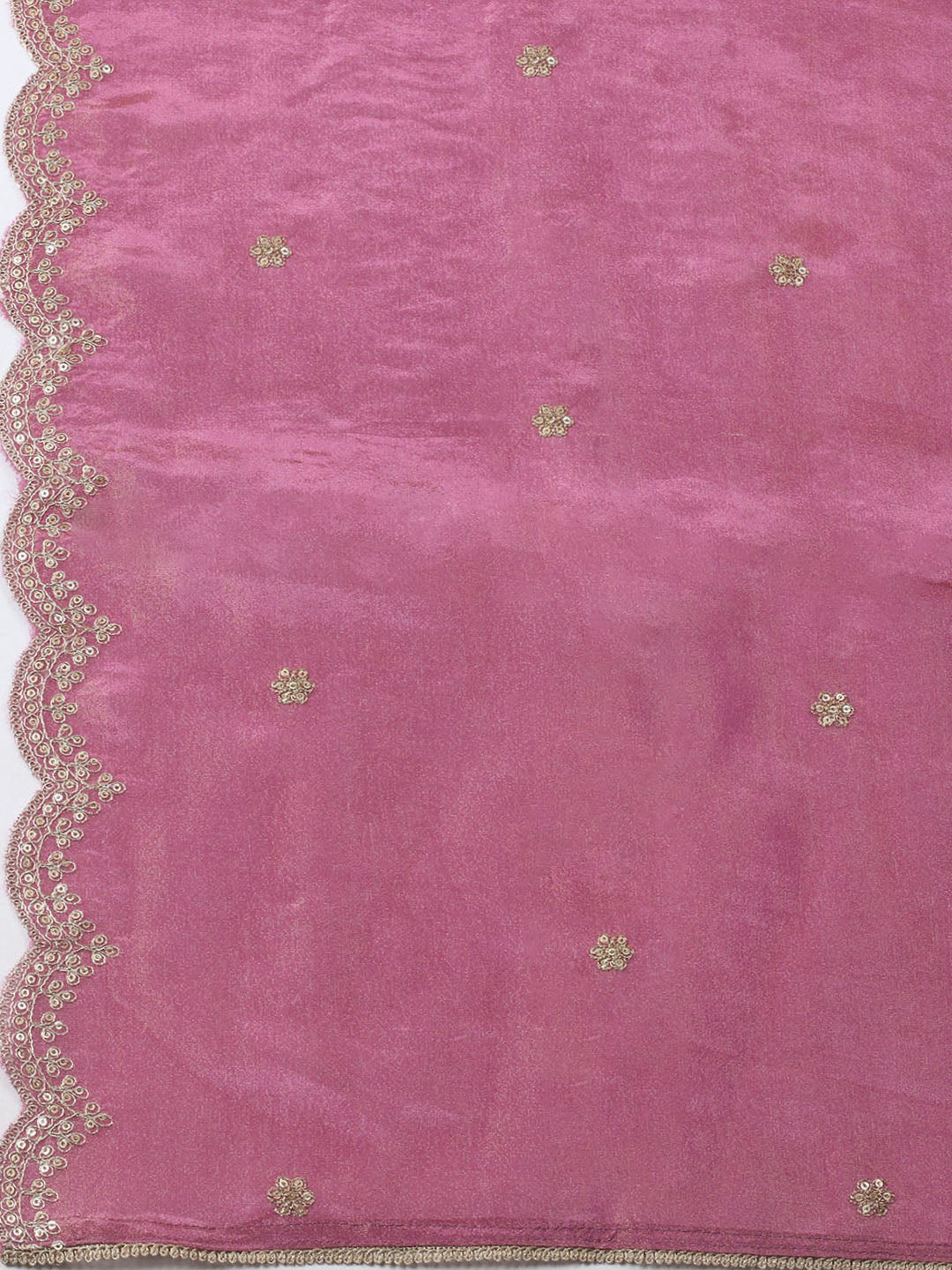 Embroidered Tissue Unstitched Kurta With Pant &amp; Dupatta