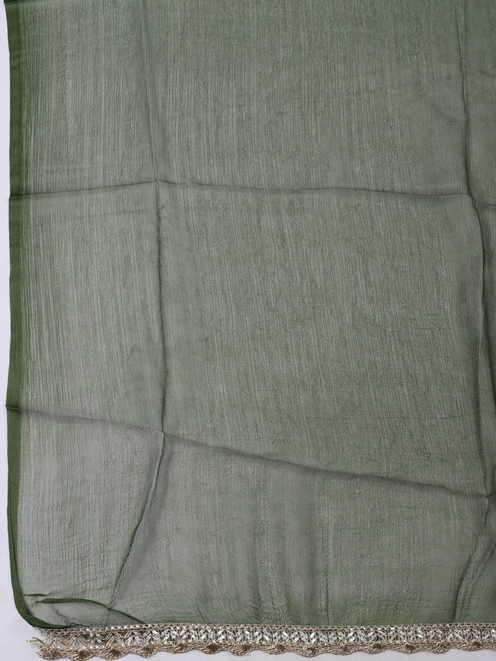 Woven Design Chanderi Unstitched Suit With Pant &amp; Dupatta