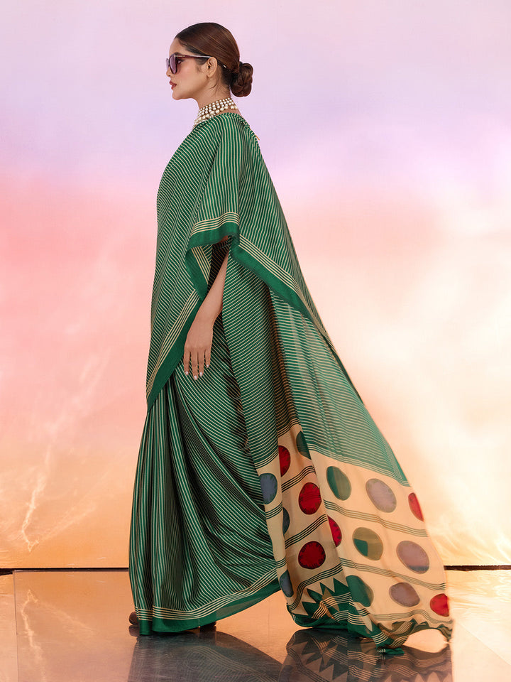 Printed Satin Saree