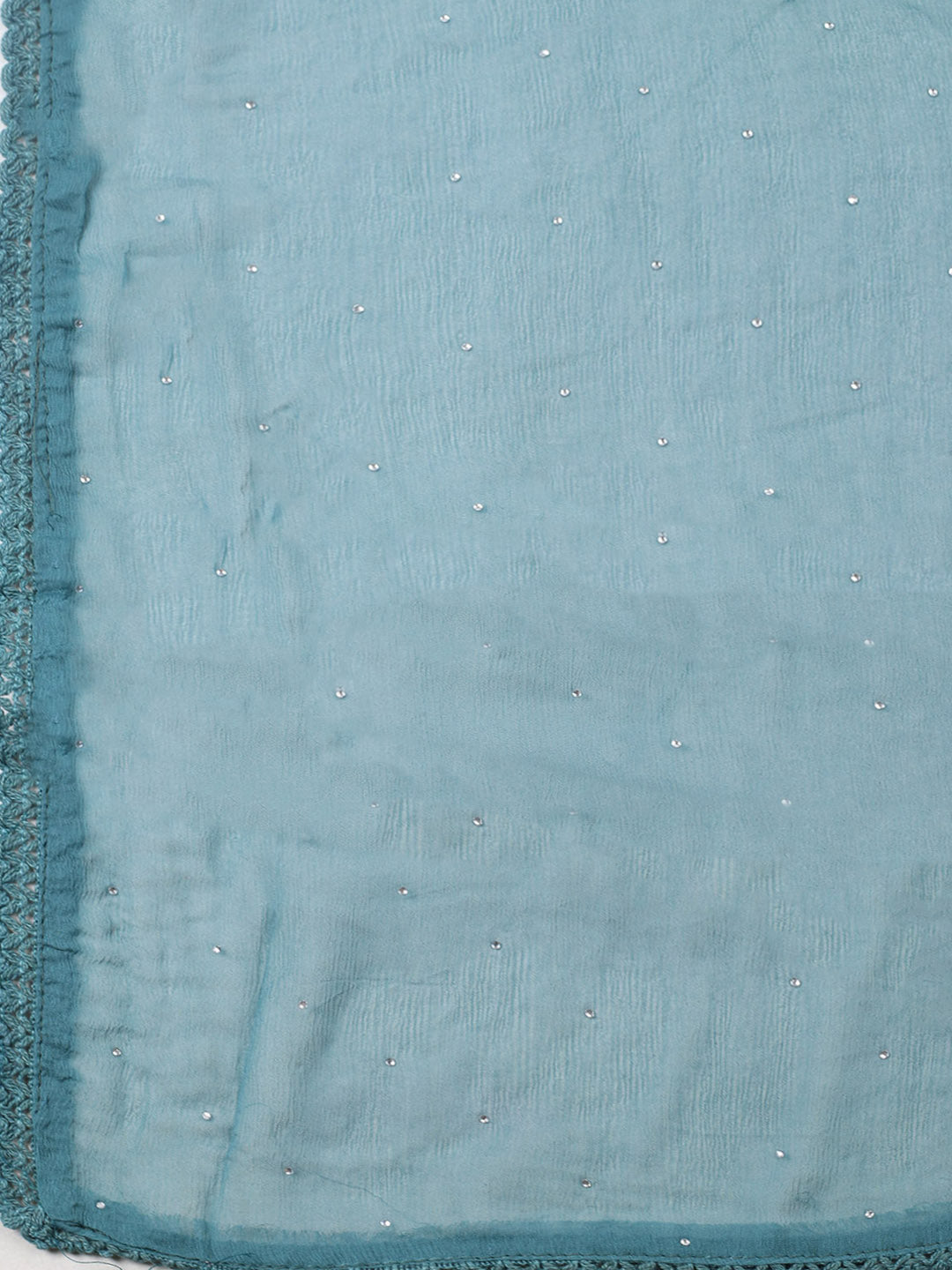 Embellished Cotton Blend Unstitched Suit With Pant &amp; Dupatta