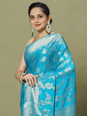 Zari Jaal Woven Crepe Saree