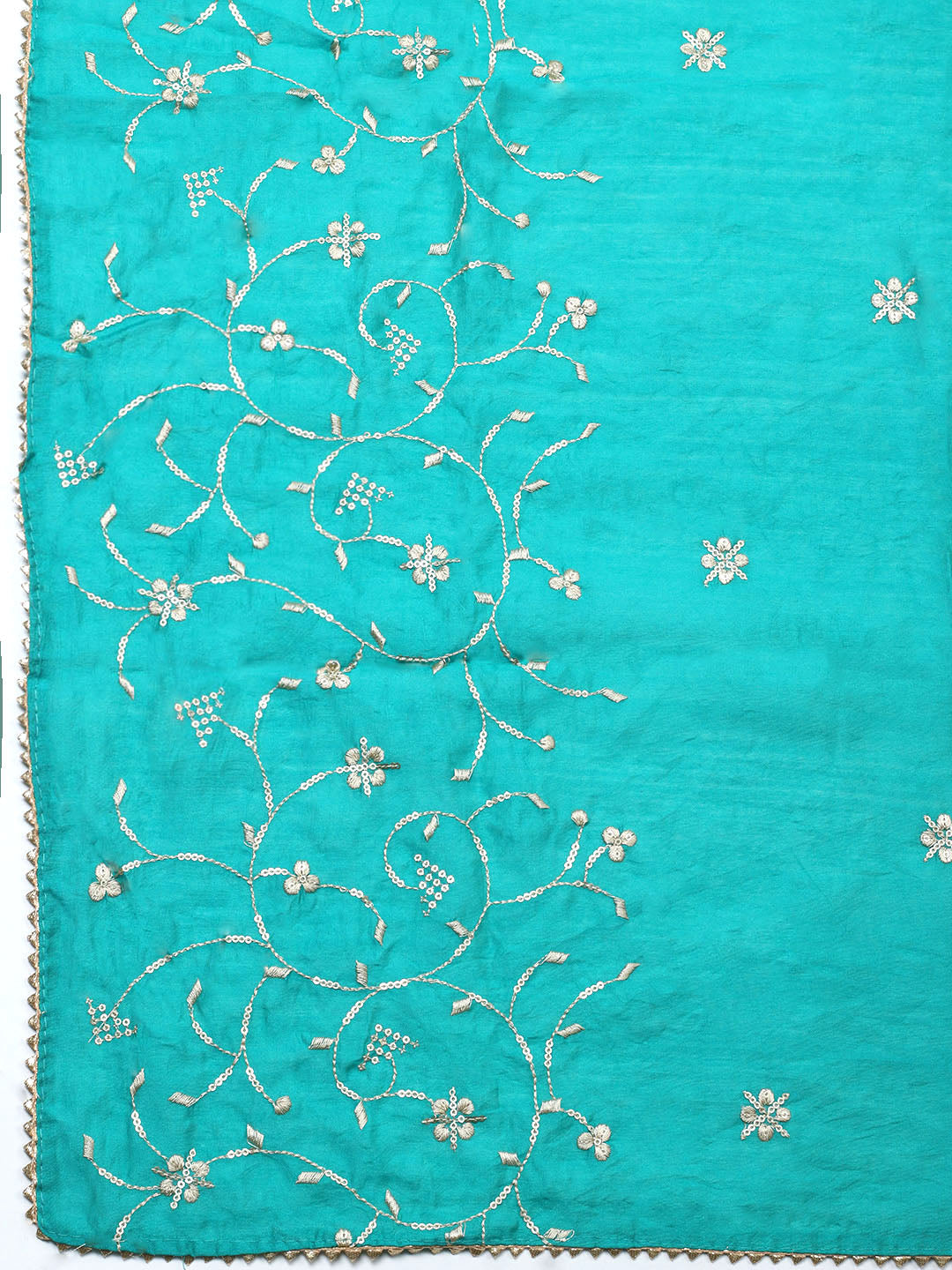 Embroidered Cotton Unstitched Suit With Pant &amp; Dupatta