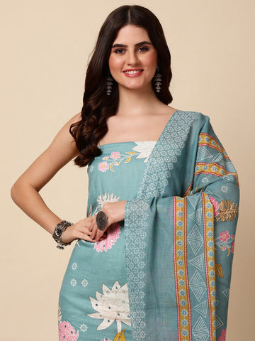 Printed Cotton Unstitched Suit Dupatta