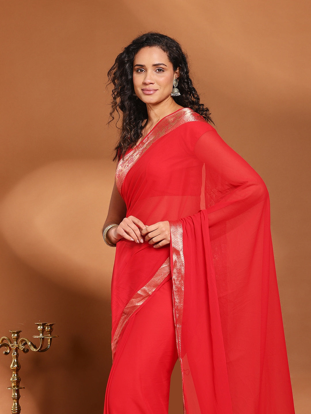 Plain Chiffon Saree