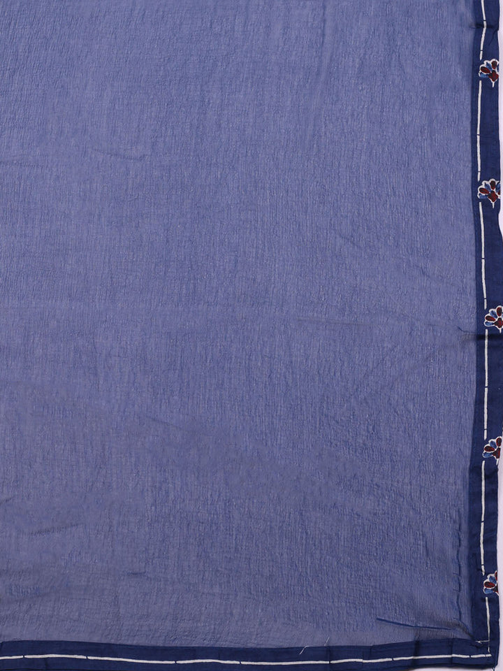 Embroidered Cotton Blend Unstitched Suit With Pant &amp; Dupatta