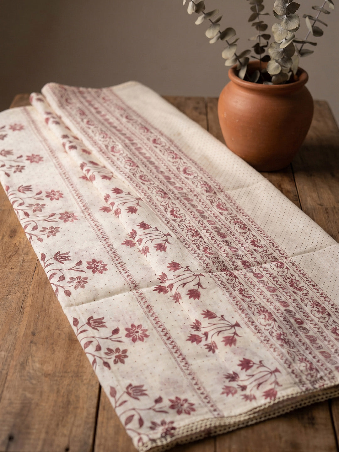 Printed Cotton Blend Unstitched Suit With Pant &amp; Dupatta