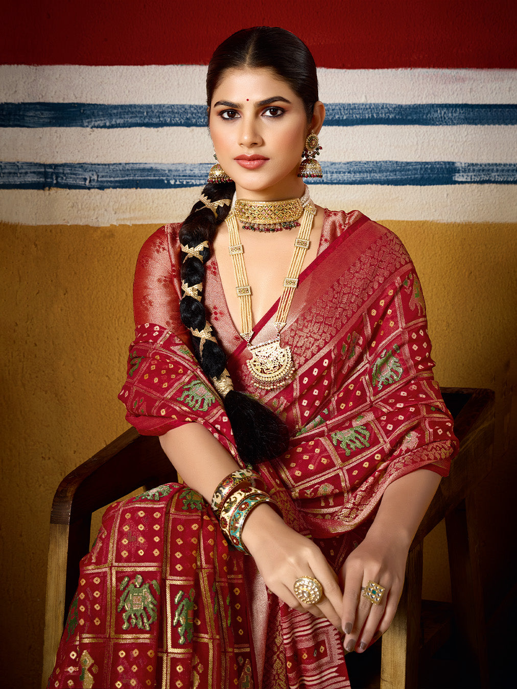 Abstract Print Georgette Saree