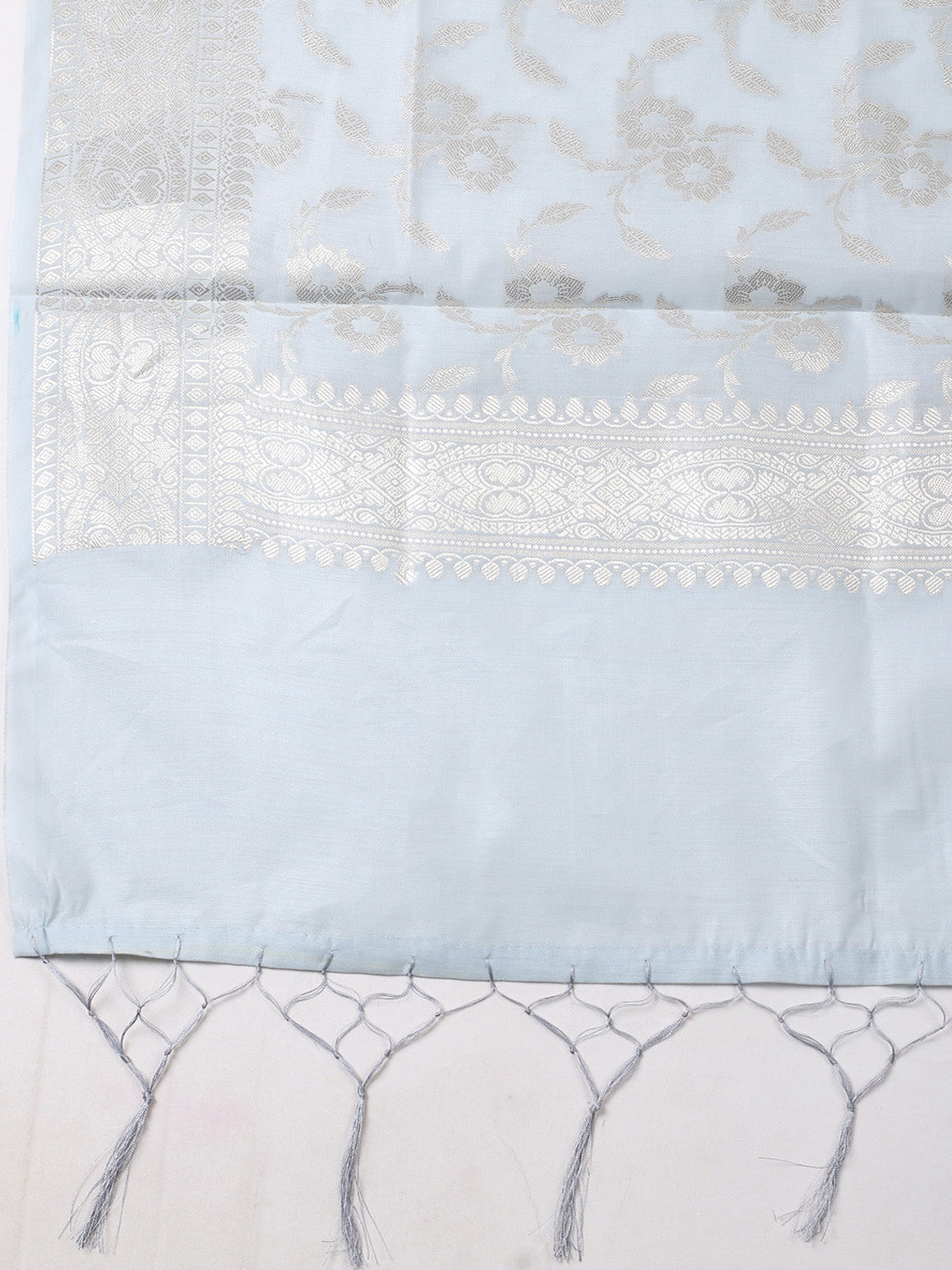 Woven Design Chanderi Unstitched Suit With Pant &amp; Dupatta