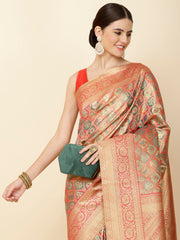 Brocade Zari Jaal Woven Handloom Saree