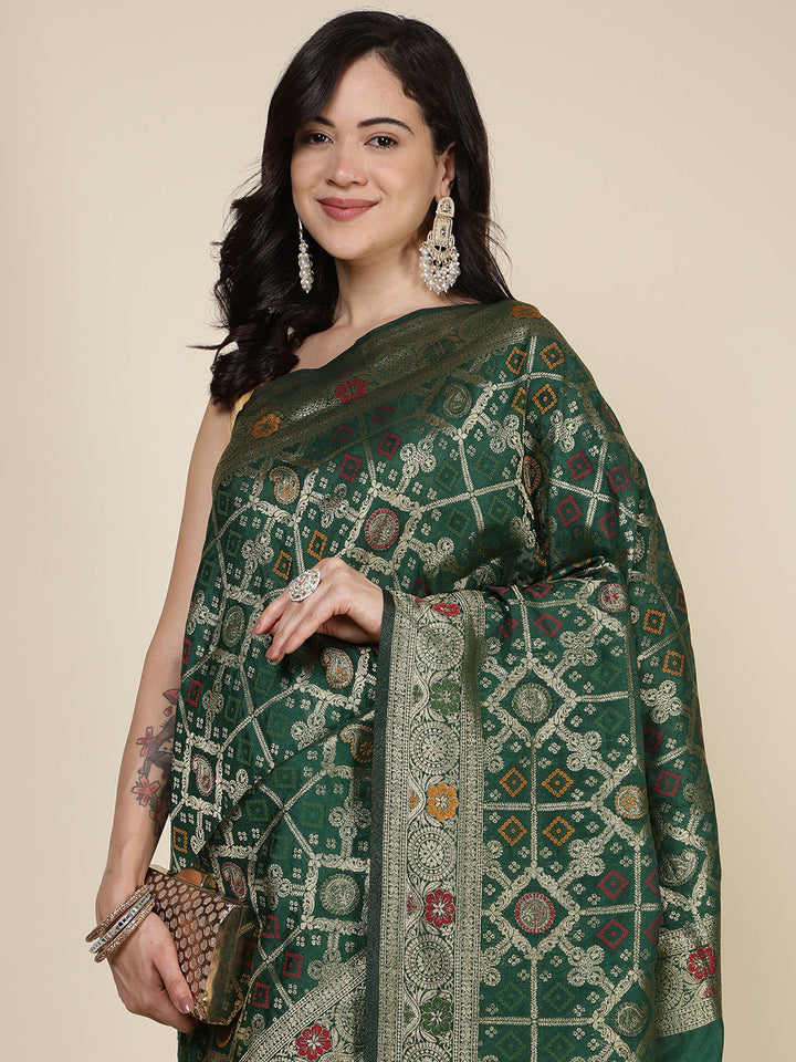 Zari Jaal Woven Art Silk Saree