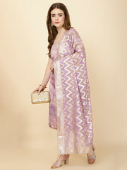 Neck Embroidery & Printed Cotton Unstitched Suit Piece With Dupatta