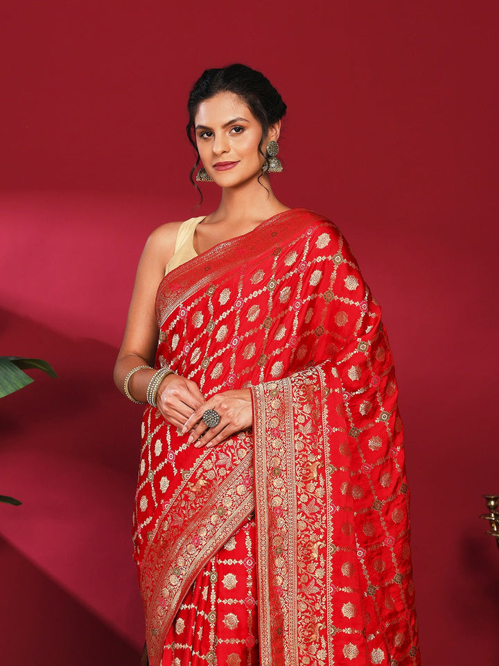 Woven Design Satin Saree