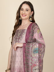 Printed Muslin Unstitched Suit Piece With Dupatta