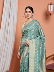 Woven Design Satin Saree