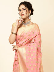 Zari Border Booti Woven Cotton Saree