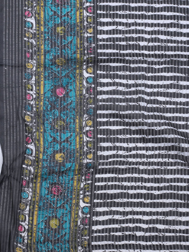 Printed Cotton Blend Unstitched Suit With Dupatta