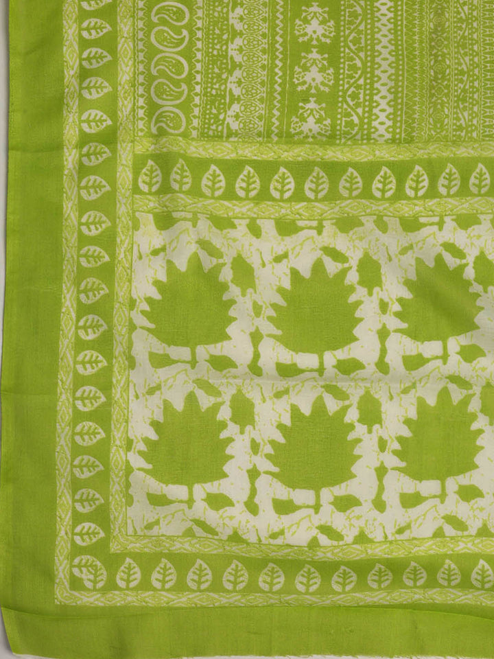 Printed Cotton Blend Unstitched Suit With Dupatta