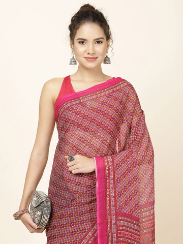 Digital Printed Georgette Woven Saree