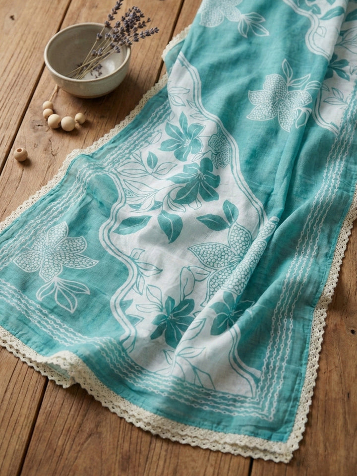 Printed Cotton Blend Unstitched Suit With Pant &amp; Dupatta
