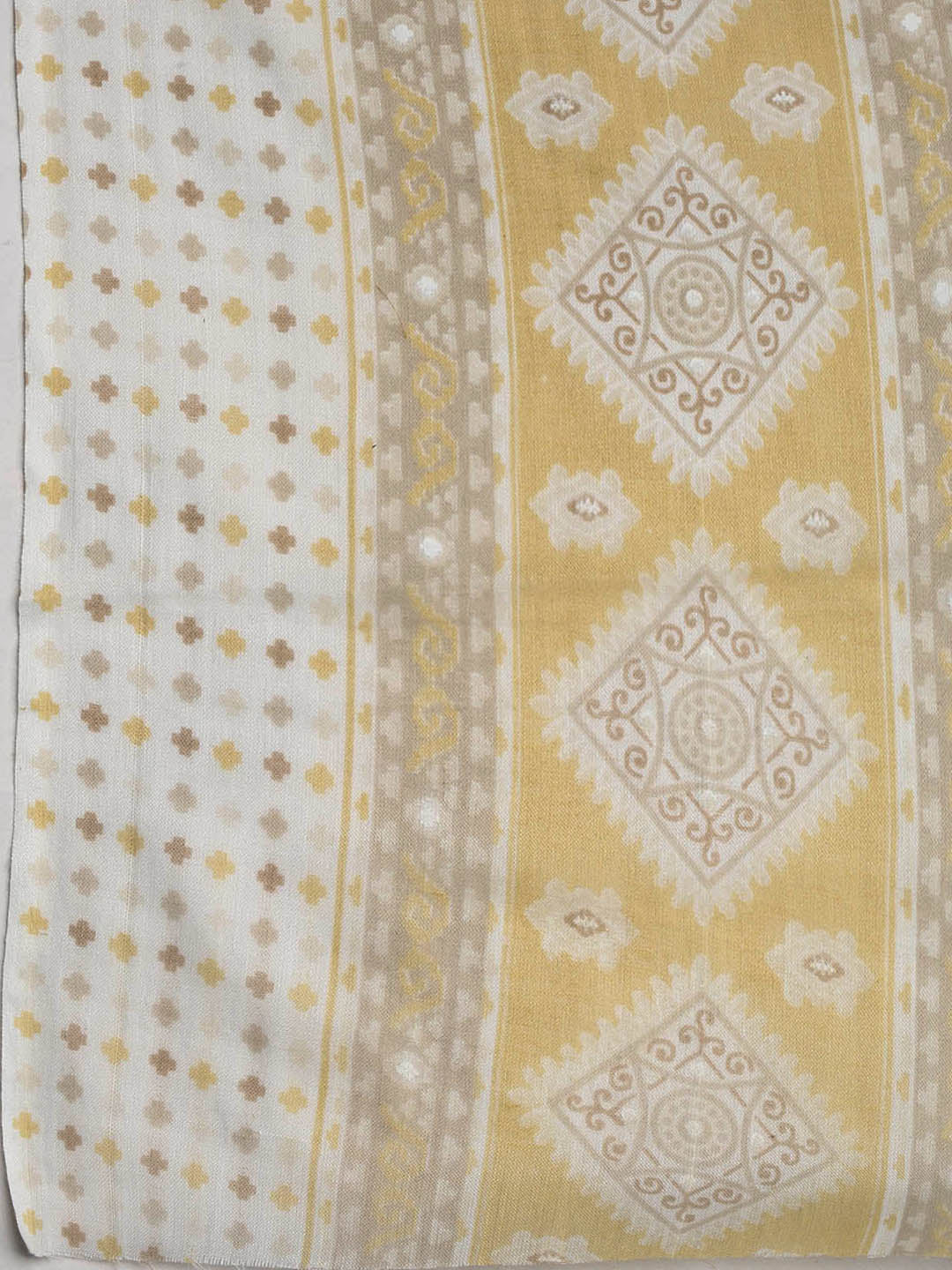 Printed Cotton Blend Unstitched Suit With Dupatta
