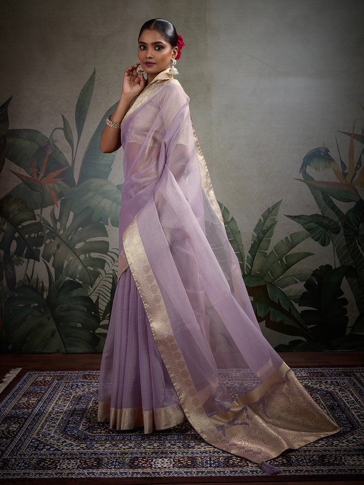 Woven Design Linen Blend Saree