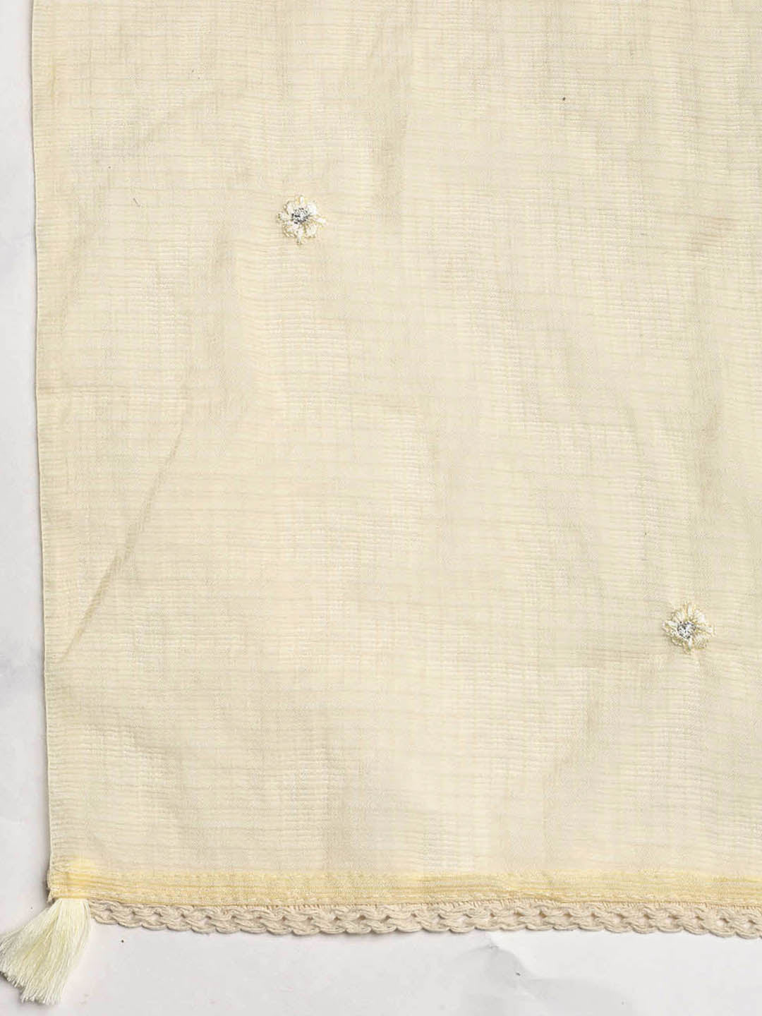 Neck Embroidered Cotton Blend Unstitched Suit With Dupatta