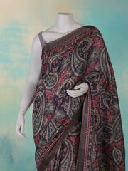 Printed Tussar Purple Saree